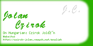 jolan czirok business card